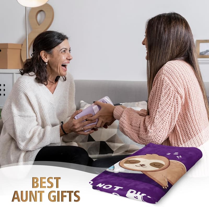 Funny Sloth Blanket Gift for Aunt – Super Soft Throw 60