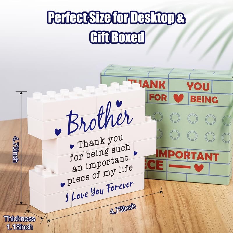 Birthday Desk Plaque for Brother - Appreciation Gift from Sister