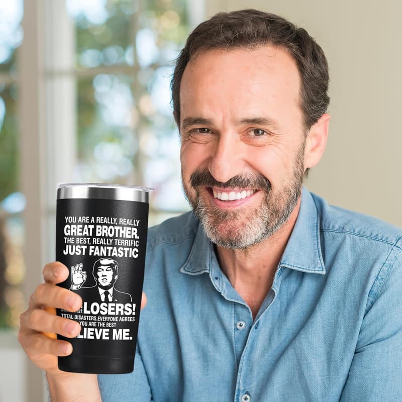 Funny Black 20 Oz Tumbler for Brother - Father's Day Gift