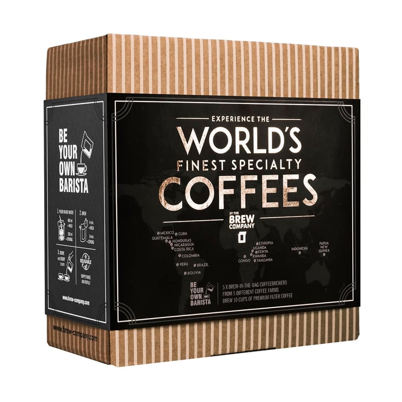 Gourmet Coffee Gift Set - 7 Specialty Organic Coffees for Lovers