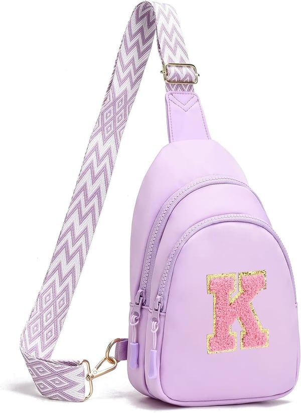 Girls' Initial Sling Bag - Cute Crossbody for Ages 3-13
