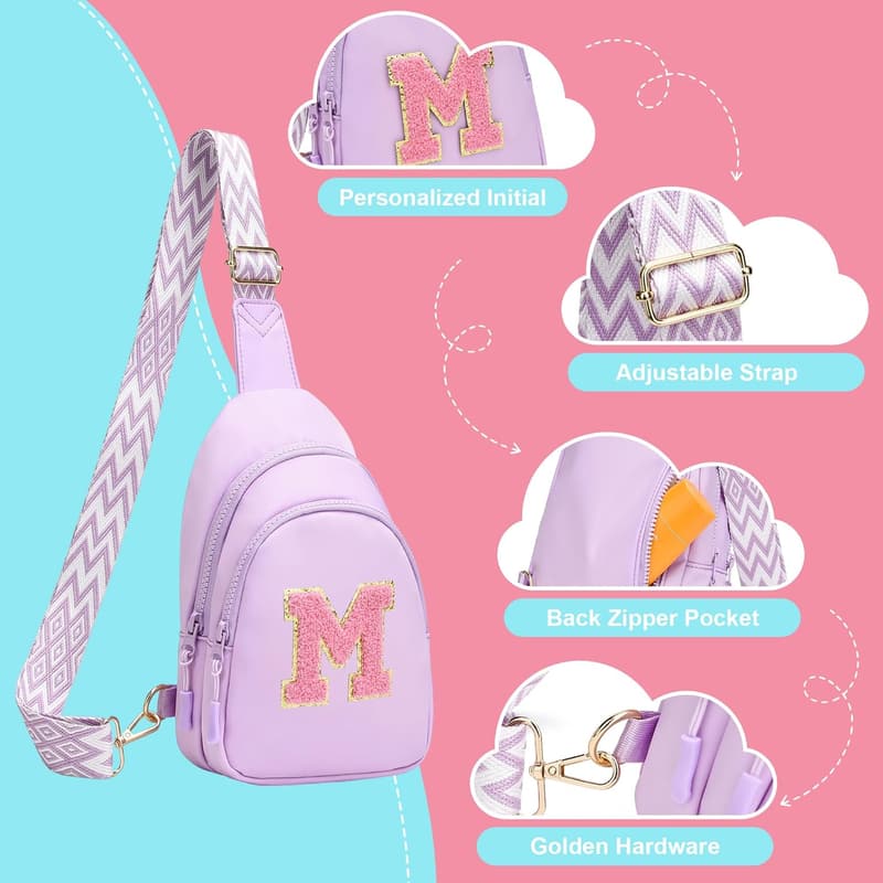 Birthday Gift: Initial Sling Bag for Girls (Aged 3-13)