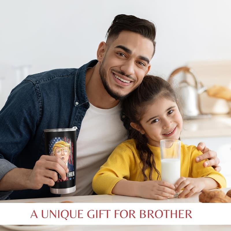 Birthday Gift for Brother - Funny 20 oz Black Stainless Steel Tumbler