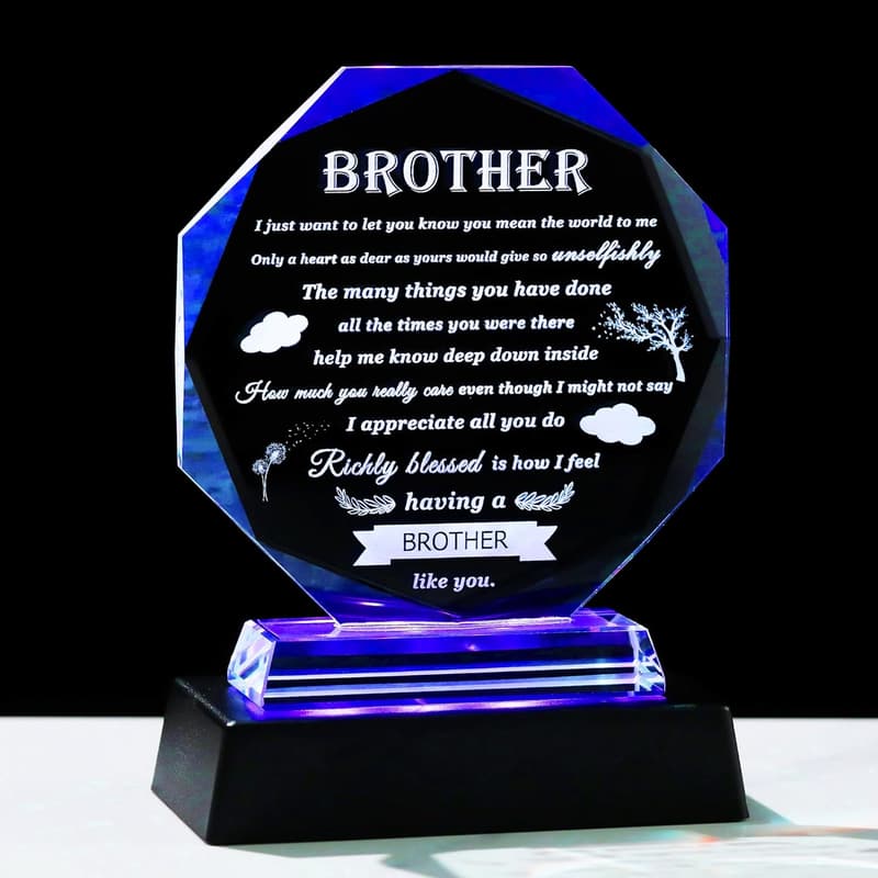 Colorful Crystal Plaque for Brother - Birthday Keepsake
