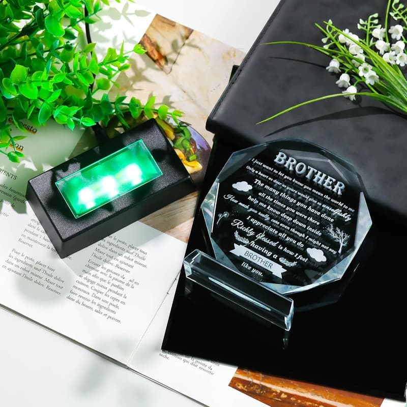 Colorful Crystal Plaque for Brother - Birthday Keepsake