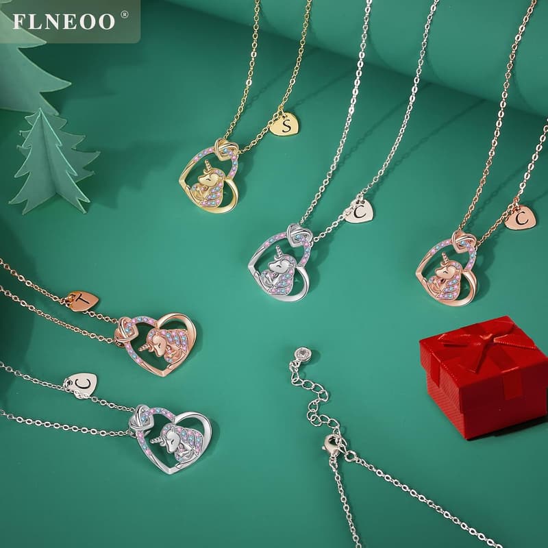 Personalized 14K Gold Plated Unicorn Necklace for Girls
