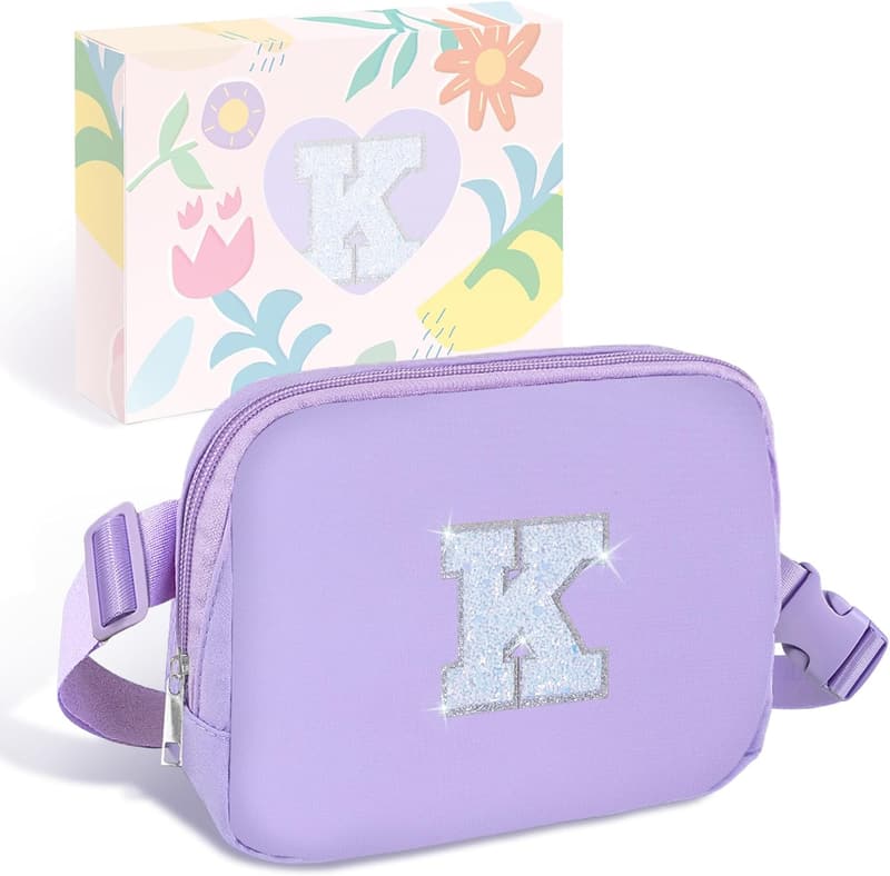 Purple Initial Fanny Pack - Trendy Gift for Teen Girls