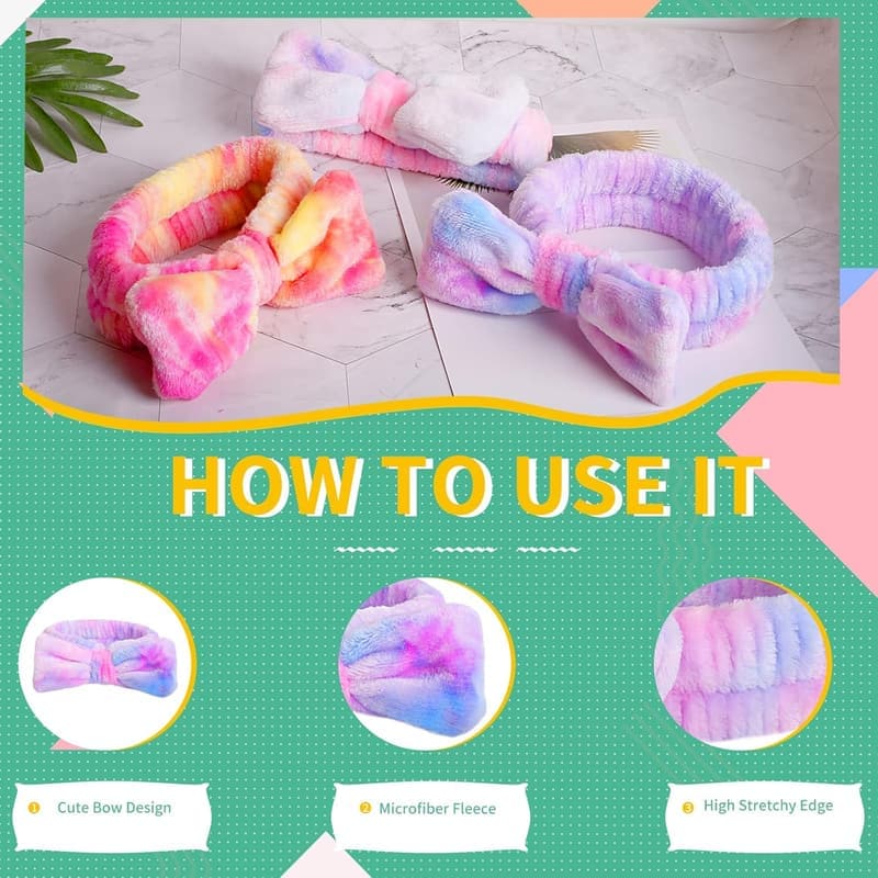 Fuzzy Spa Headband for Women & Teens – Makeup & Skincare Use