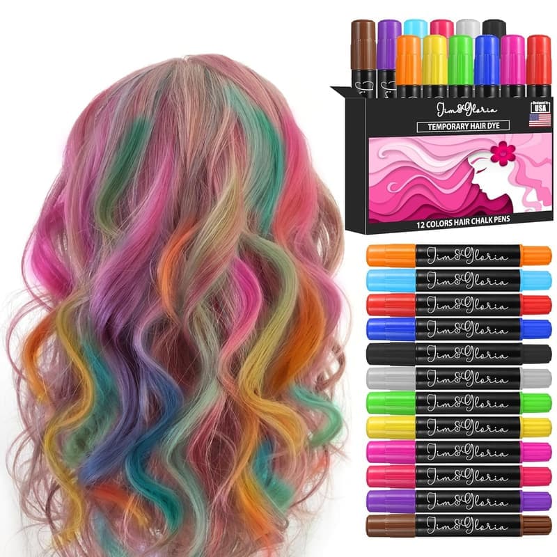 Washable Dustless Hair Chalk - Fun Temporary Hair Color for Kids