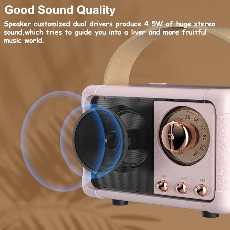 Portable Bluetooth Speaker with Crystal Clear Sound - Pink