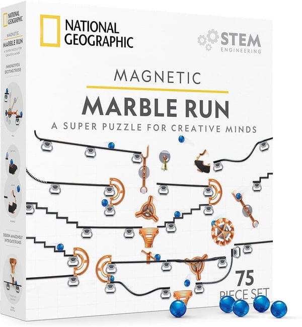 Magnetic Marble Run Building Set - 75-Piece STEM Activity