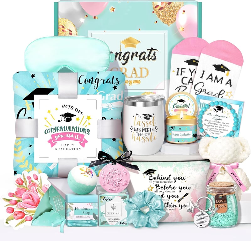 2025 Graduation Gift Basket for Her: Tumbler, Towel & Socks