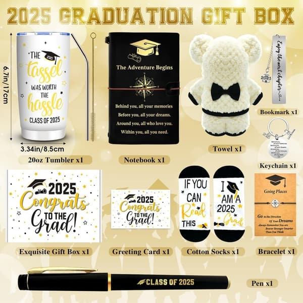 2025 Graduation Gift Box Set with Tumbler, Socks & More