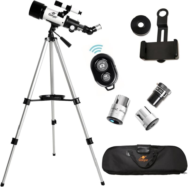 Kids' 70mm Refracting Telescope with Carry Bag & Phone Adapter