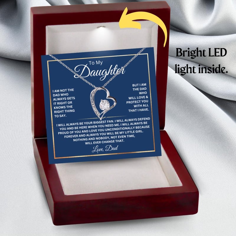 Daughter's Birthday Necklace with Heartfelt Message, 14K Pendant