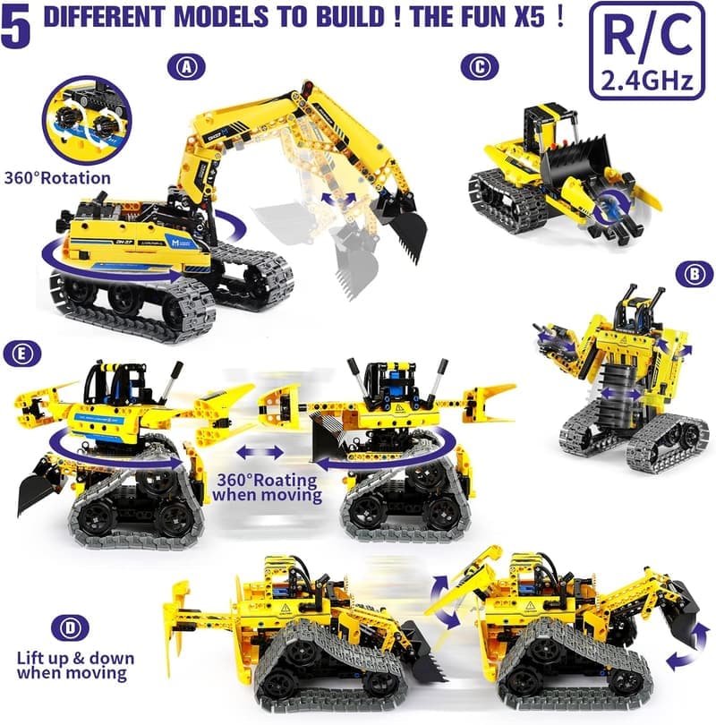 STEM Robotics Kit - 5-in-1 Remote Control Building Set for Kids