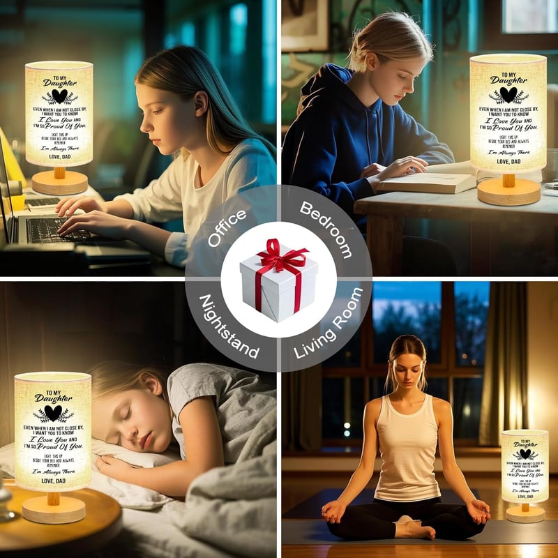 Father-Daughter Table Lamp - Gift for Graduation & Birthdays