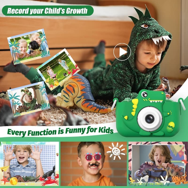 Kids Dinosaur Camera - 1080P HD Gift for Ages 3-12