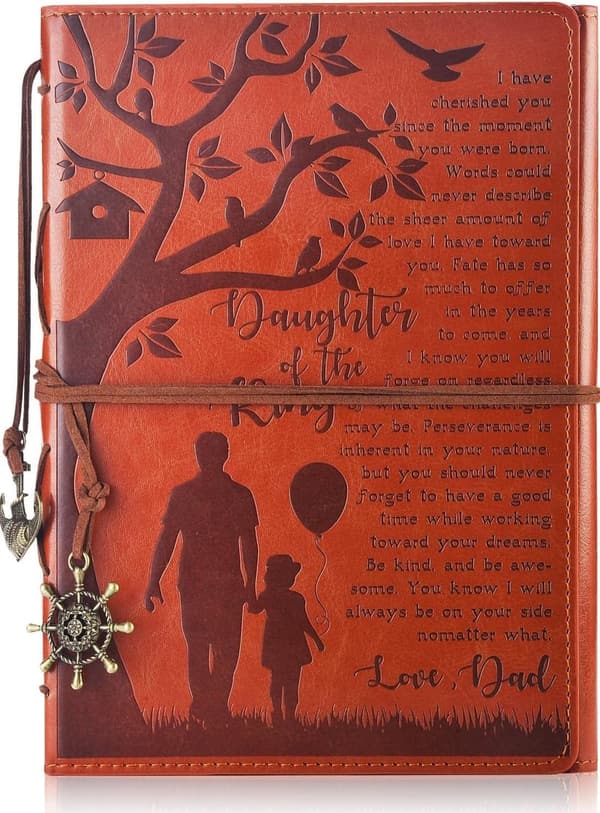 Leather Writing Journal for Daughter with Inspirational Quotes