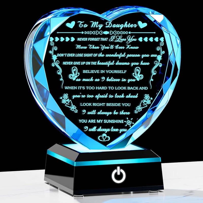 Colorful Crystal Heart Keepsake for Daughter's Birthday