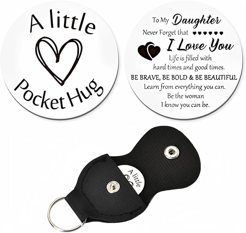 Daughter Birthday Keychain - Inspirational Pocket Hug Gift
