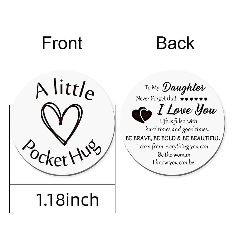 Daughter Birthday Keychain - Inspirational Pocket Hug Gift