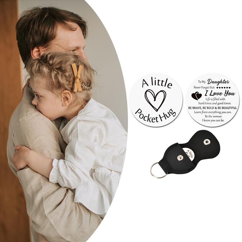 Daughter Birthday Keychain - Inspirational Pocket Hug Gift