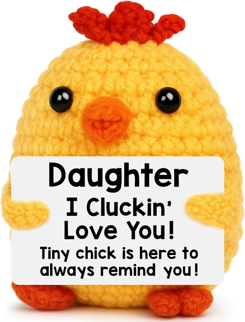 Birthday & Graduation Card for Daughter - Handmade Crochet Chicken