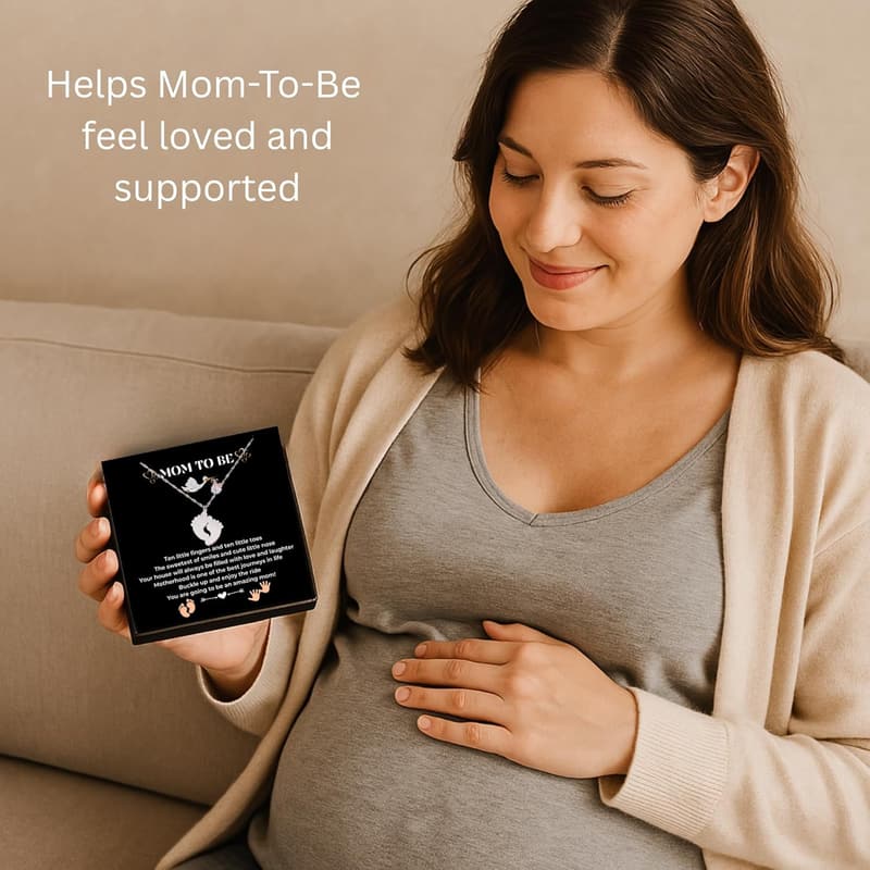Pregnancy Gift: Baby Feet Pendant Necklace for Moms-to-Be