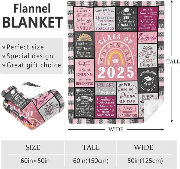 2025 Graduation Blanket Gift for Women, 60