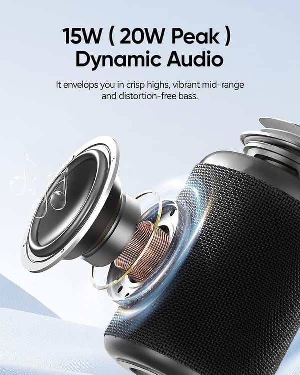 Bluetooth 5.3 Portable Speaker with Lights & IPX5 Waterproof