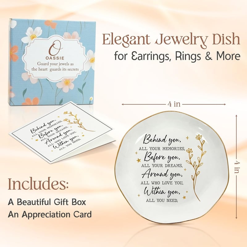 Graduation Gifts for Women - Decorative Ceramic Jewelry Dish