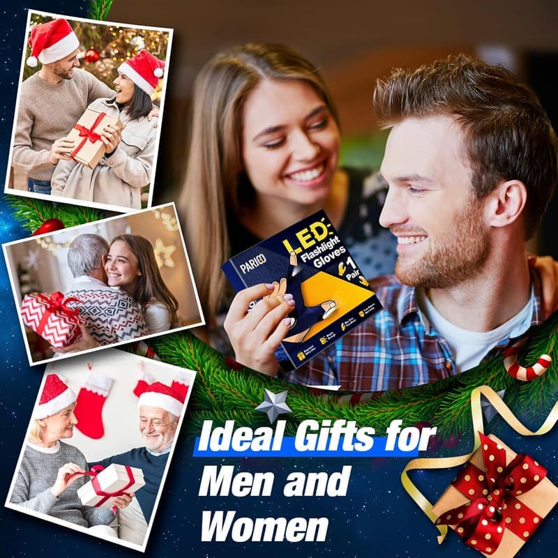 LED Flashlight Gloves - Waterproof Gift for Men & Women