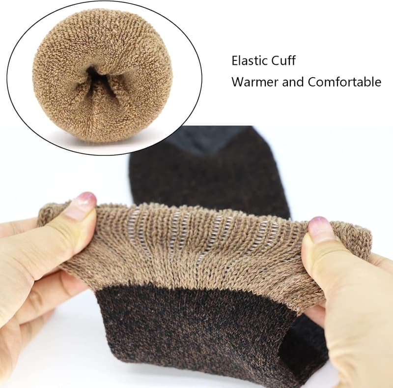 Men's Super Thick Wool Winter Socks - 3 Pack for Comfort