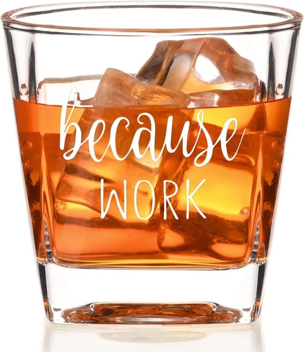 Funny Whiskey Glass Gift for Coworkers & Boss - 8.5oz