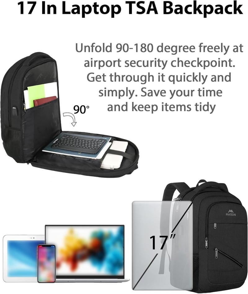 TSA-Friendly Large Laptop Backpack for School & Travel
