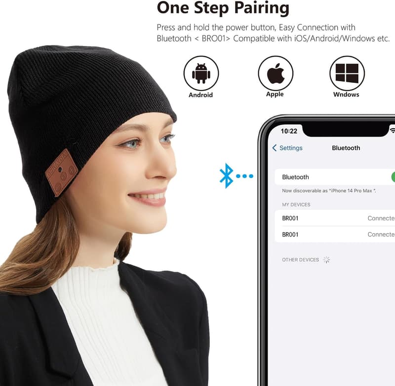 Bluetooth 5.2 Merino Wool Beanie - 24 Hour Playtime Gift