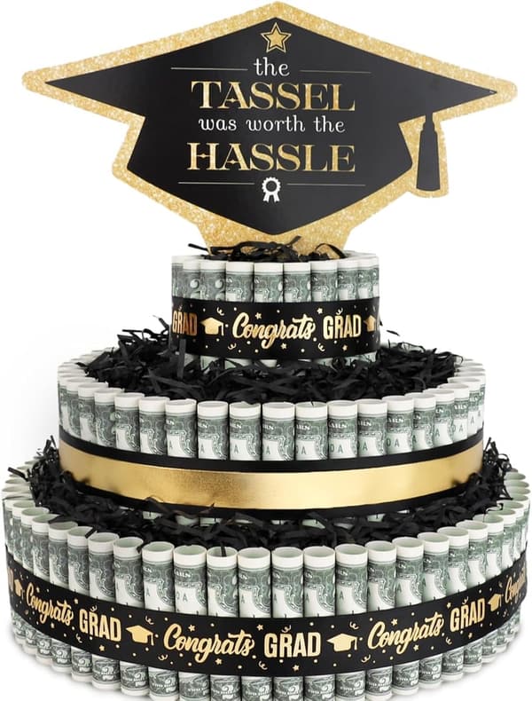 Graduation Money Cake - 3 Tier Class of 2025 Centerpiece