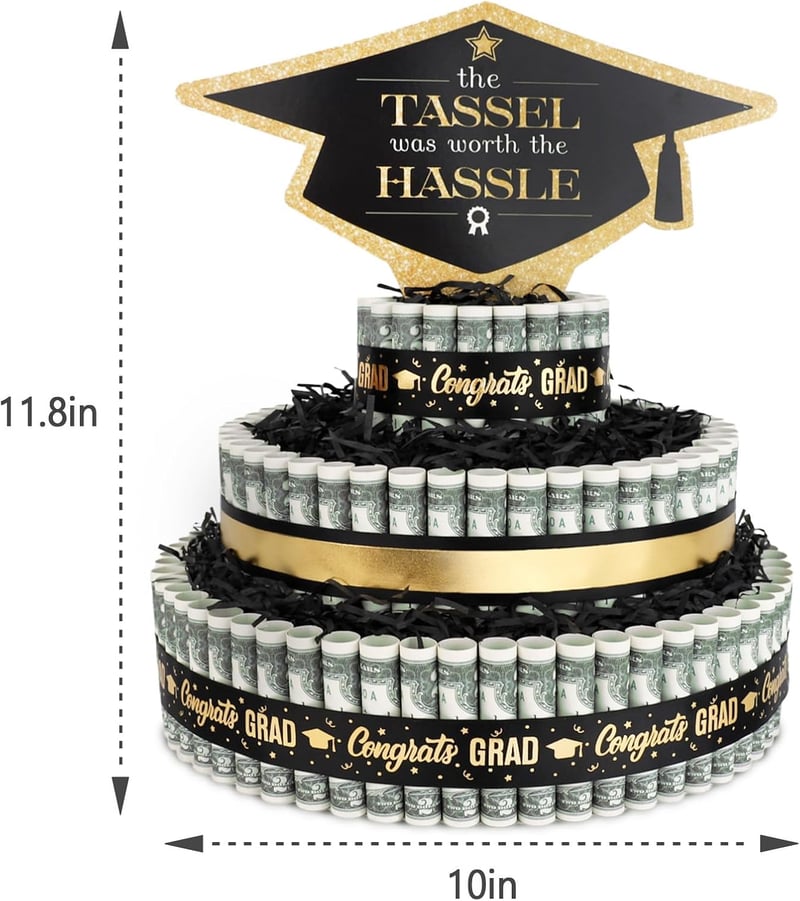 Graduation Money Cake - 3 Tier Class of 2025 Centerpiece