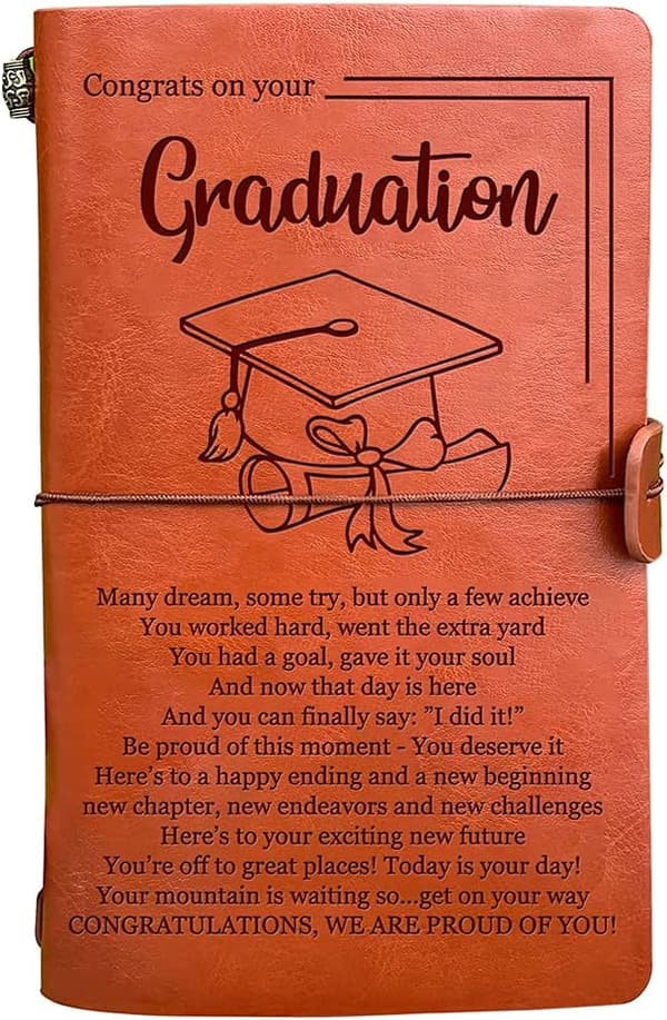 Graduation Leather Journal - Refillable Travel Diary