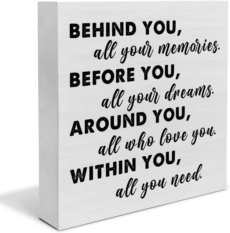 Graduation Quote Wooden Box Sign - Rustic Desk Decor Gift