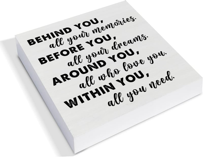 Graduation Quote Wooden Box Sign - Rustic Desk Decor Gift
