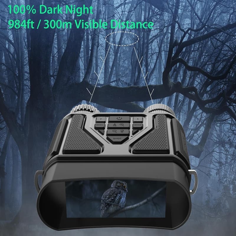 Night Vision Binoculars for Men - 8X Zoom, Rechargeable