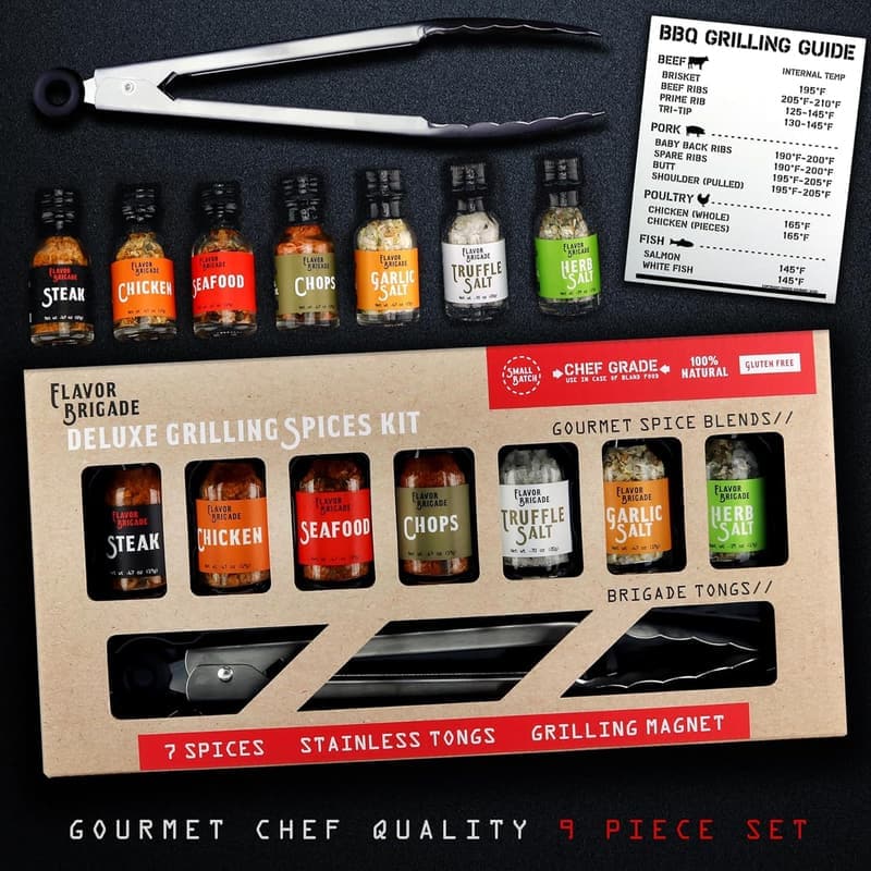 Grilling Gift Set for Men - 17 Piece BBQ Accessories & Spice Blends