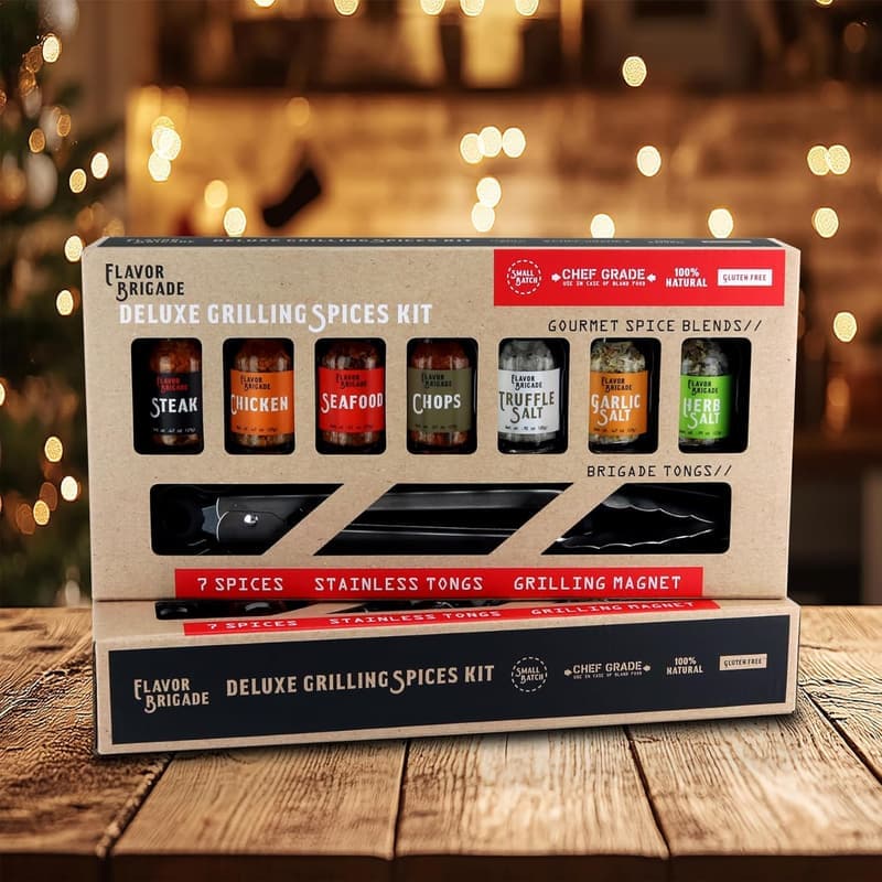 Grilling Gift Set for Men - 17 Piece BBQ Accessories & Spice Blends