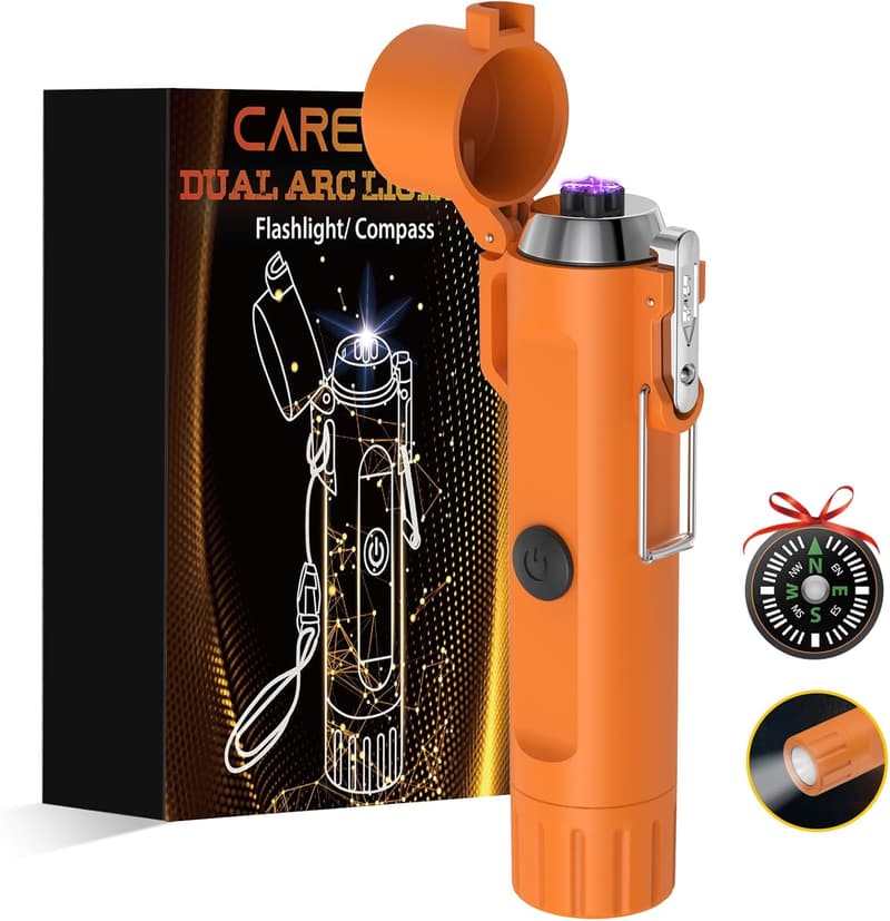 3-in-1 USB Dual Arc Lighter for Men - Waterproof Outdoor Gadget