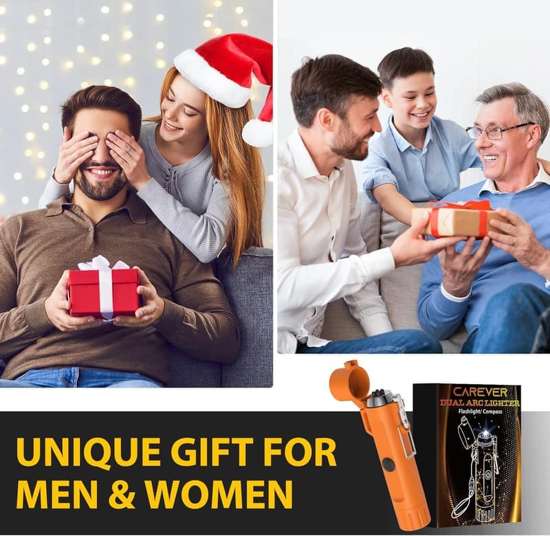 3-in-1 USB Dual Arc Lighter for Men - Waterproof Outdoor Gadget