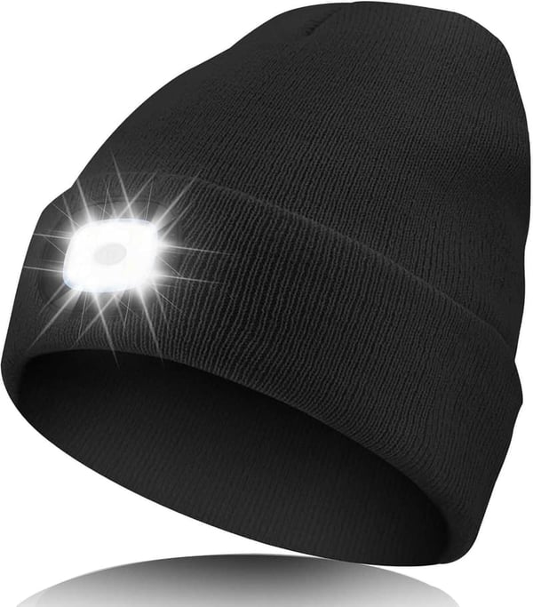 USB Rechargeable LED Beanie Hat for Men and Women