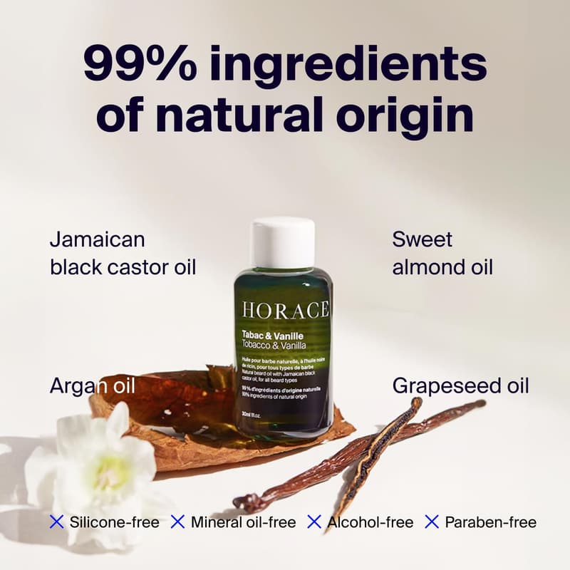 Beard Care Oil for Men - Tobacco & Vanilla, 1 fl. オズ.
