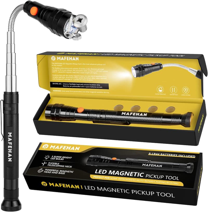 Father's Day LED Magnetic Pickup Tool with Telescoping Neck